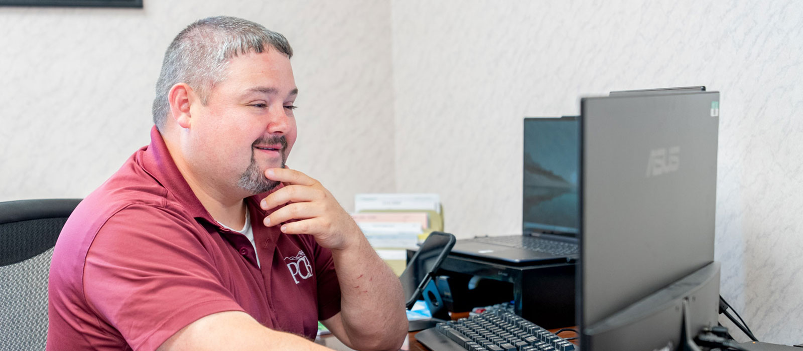 Person looking at computer