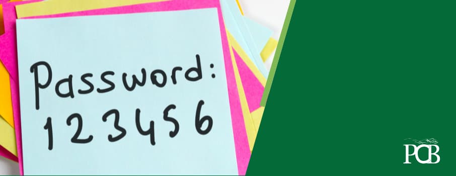 sticky notes with Password: 123456 