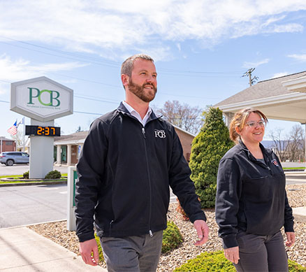 Two people walking