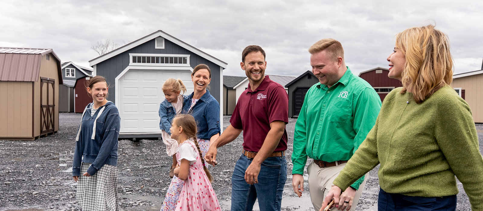 Family walking outside